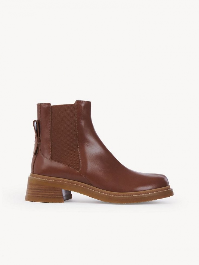 Cuoio Chloe Bonni Flat Chelsea Boots | CHE-SR14866