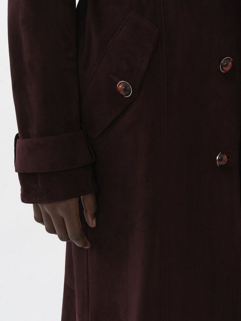 DARKENED BROWN Chloe Long Trench Coats | CHE-SR13802