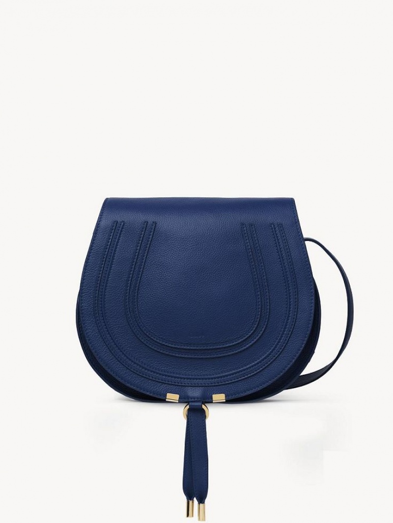 DEEP DENIM Chloe Marcie Medium Crossbody Bags | CHE-SR13497