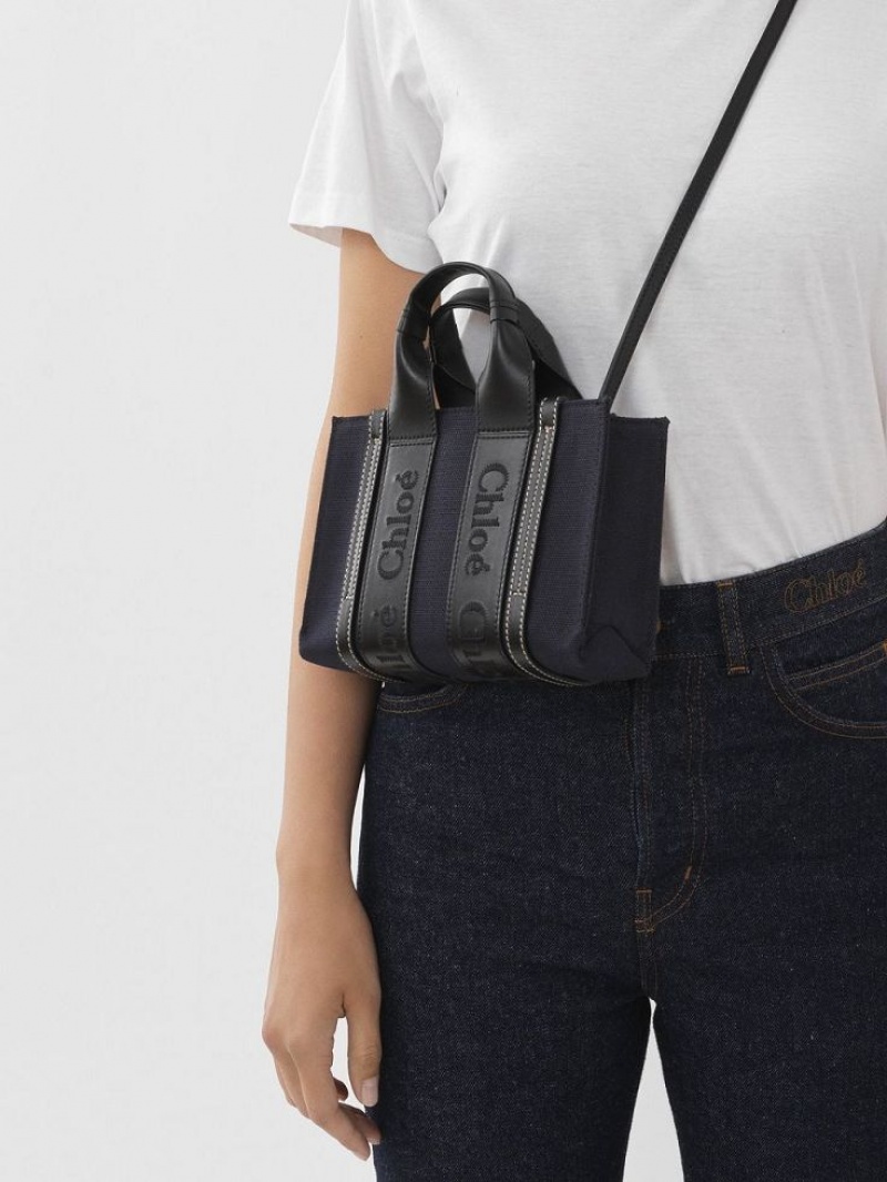 DEEP DENIM Chloe Woody Tote 4 Mini Bags | CHE-SR13699