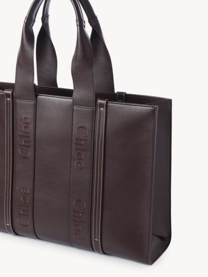 DEEP VIOLINE Chloe Large Woody Tote Bags | CHE-SR13347