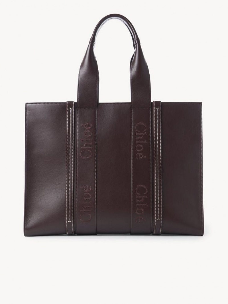 DEEP VIOLINE Chloe Large Woody Tote Bags | CHE-SR13347