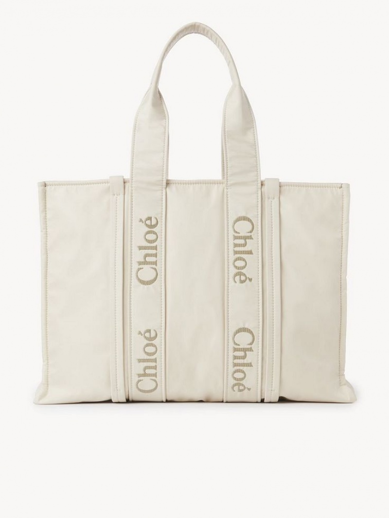 DUSTY IVORY Chloe Large Woody Tote Bags | CHE-SR13364