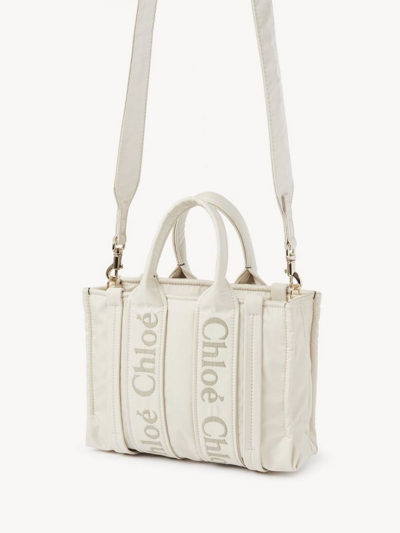 DUSTY IVORY Chloe Small Woody Tote Bags | CHE-SR13363