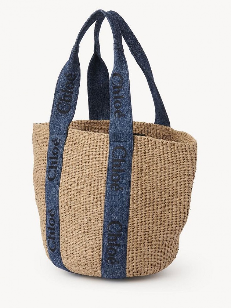 Denim Chloe Large Woody Baskets | CHE-SR13651