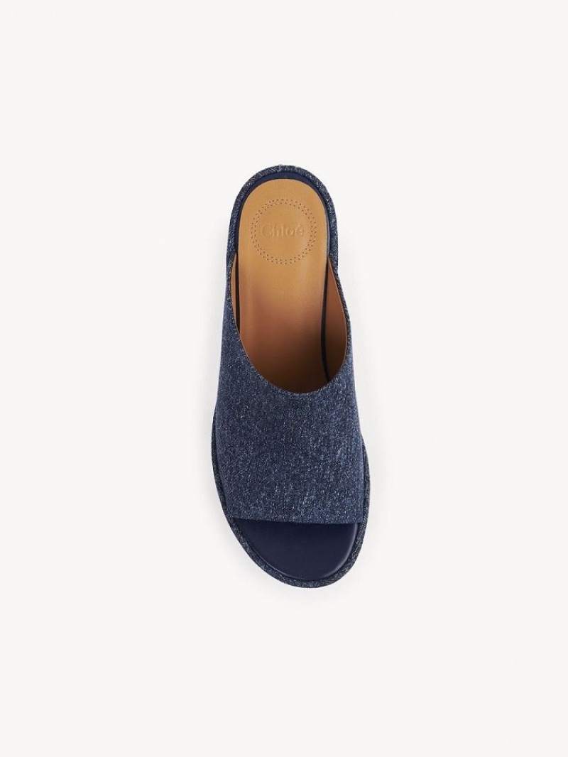 Denim Chloe Oli Platform Mule | CHE-SR14134