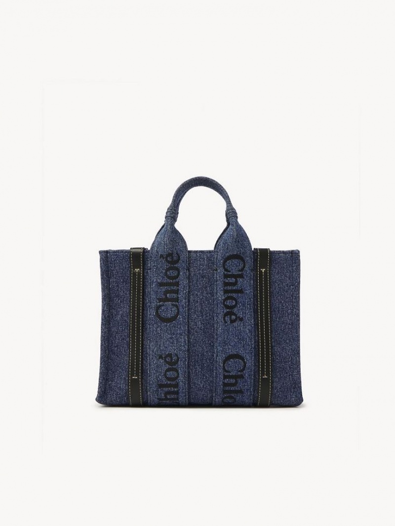 Denim Chloe Small Woody Crossbody Bags | CHE-SR13515