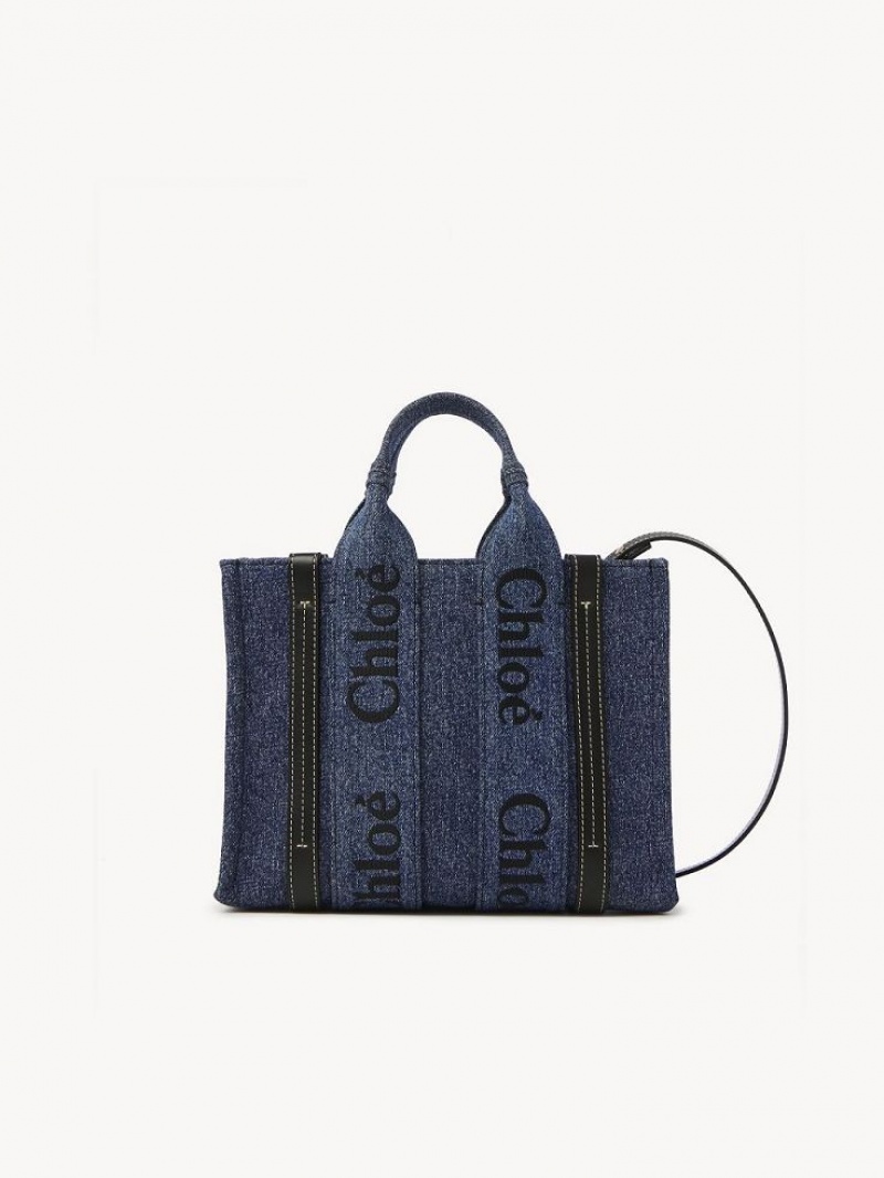 Denim Chloe Small Woody Crossbody Bags | CHE-SR13515