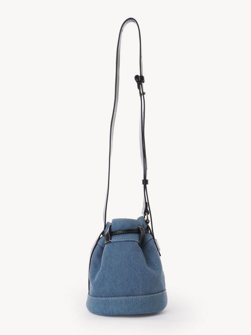 Denim Chloe Vicki Small Bucket Shoulder Bags | CHE-SR14642