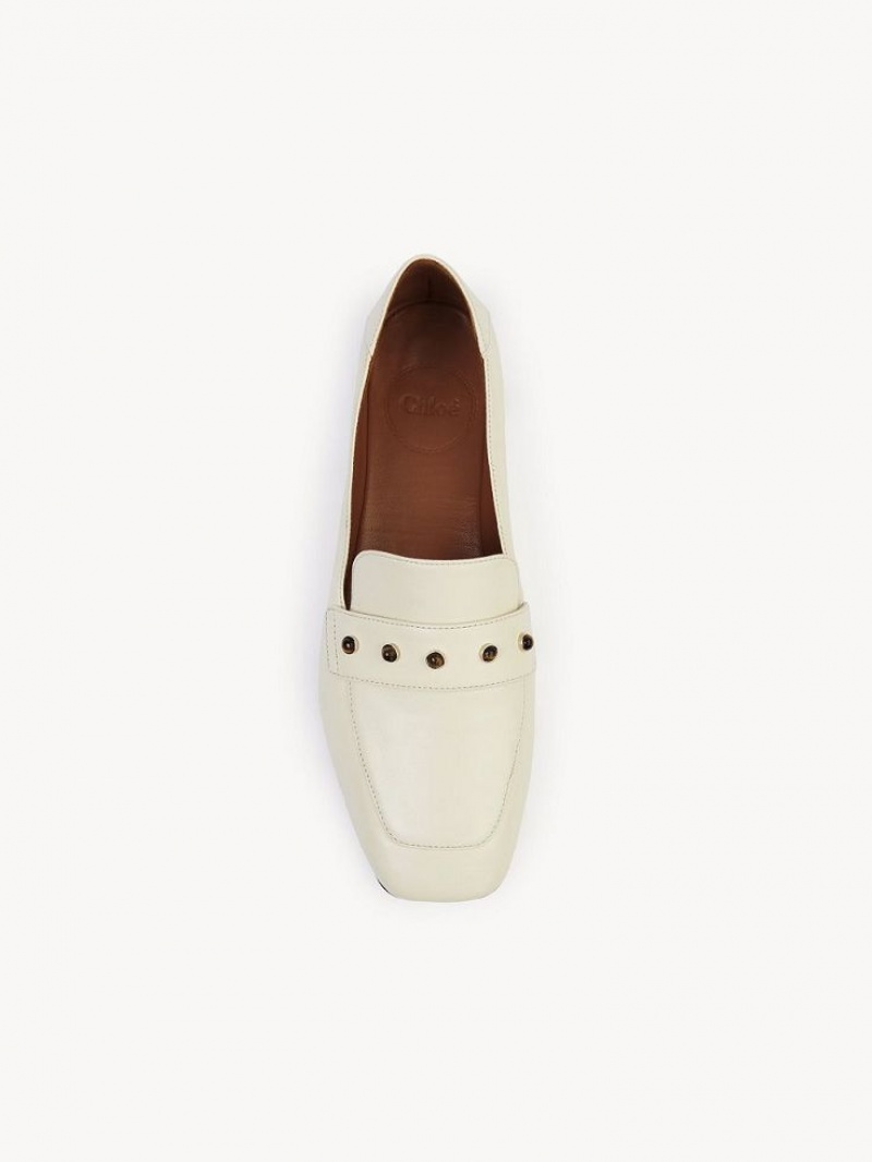 Eggshell Chloe Aurna Low-heel Loafer | CHE-SR14247