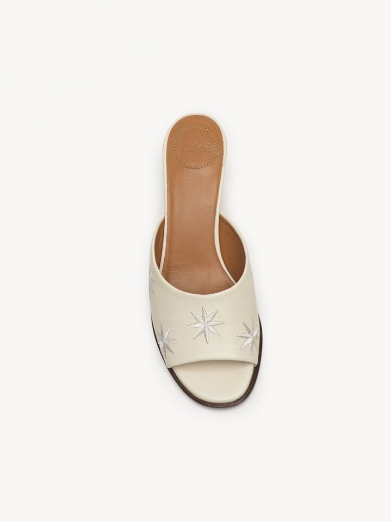 Eggshell Chloe Oli High-heel Mule | CHE-SR14157