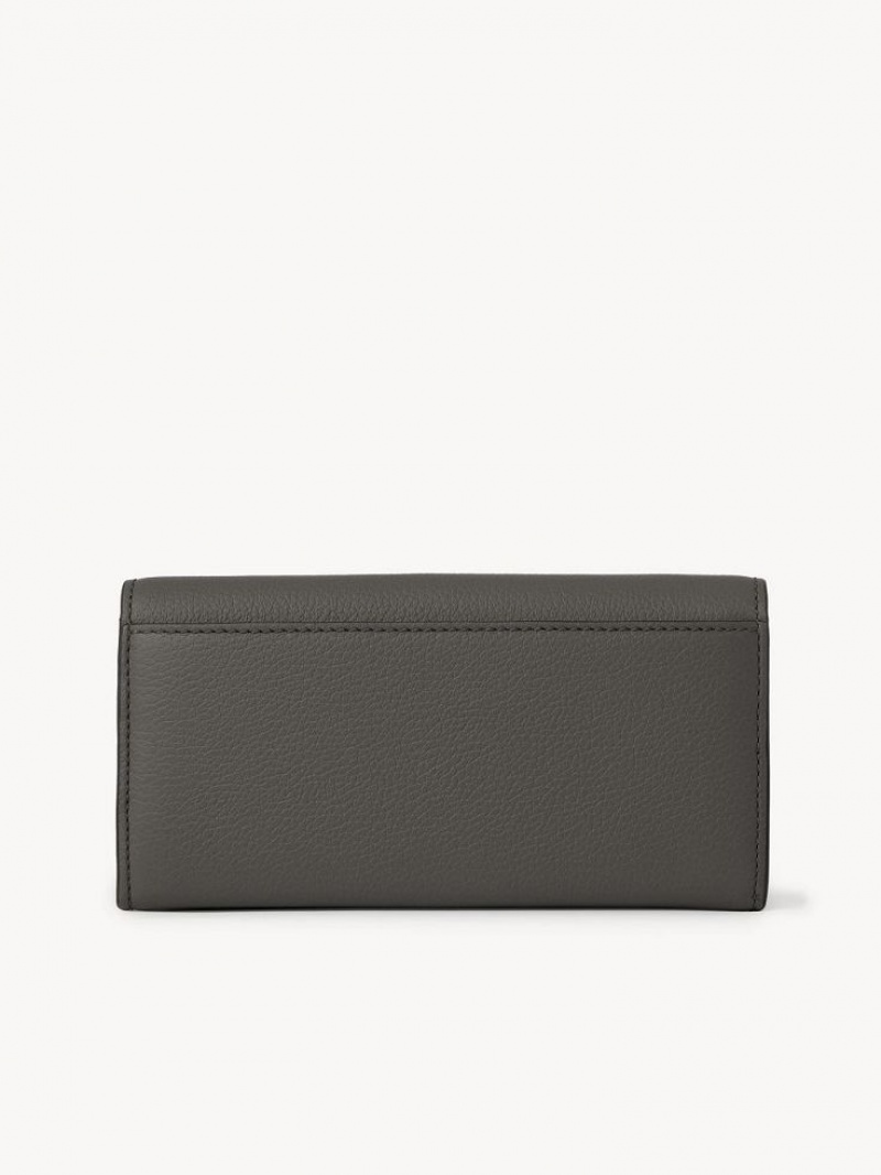 Elephant Grey Chloe Marcie With Flap Long Wallets | CHE-SR14301