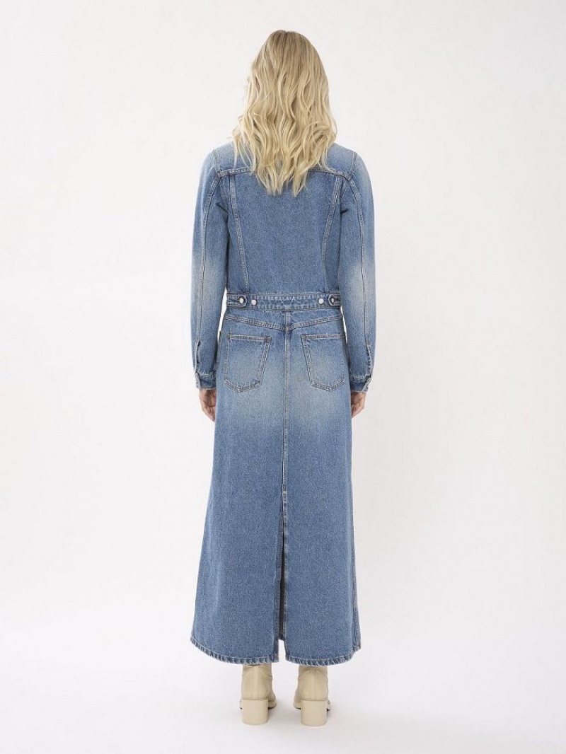 FOGGY BLUE Chloe Long Shirt Dresses | CHE-SR13866