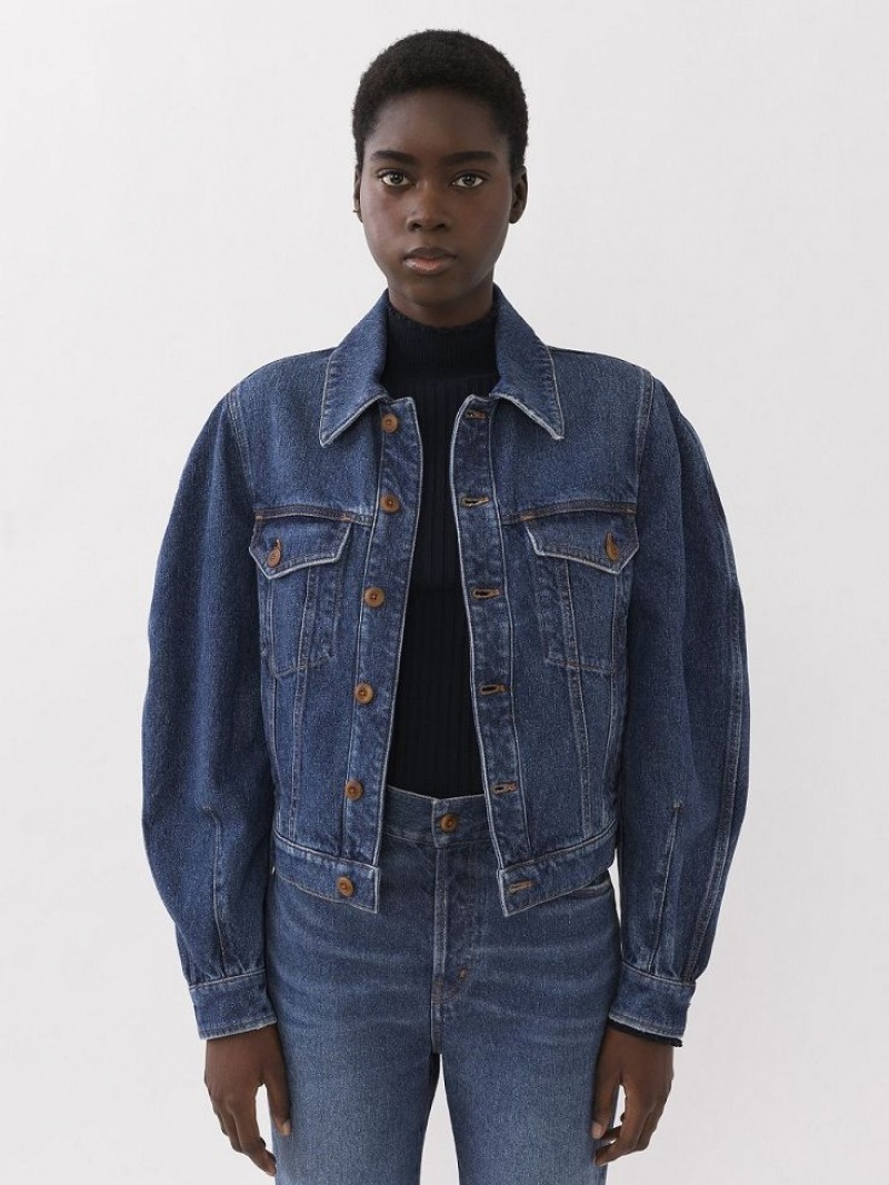 Faded Denim Chloe Taal Boxy Denim Jackets | CHE-SR13798