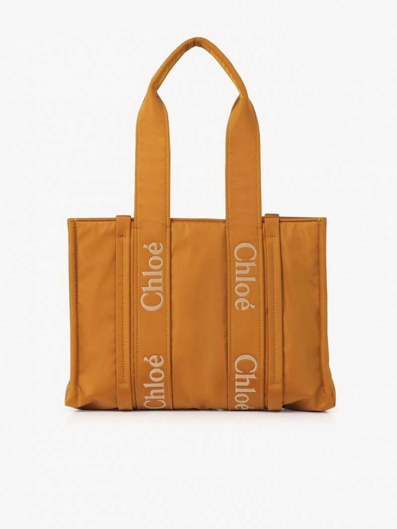 GOLDEN YELLOW Chloe Medium Woody Shoulder Bags | CHE-SR13411