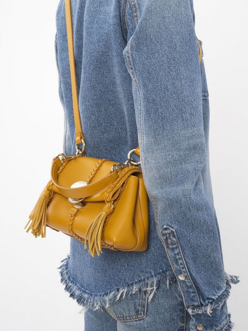 GOLDEN YELLOW Chloe Penelope Mini Soft Shoulder Bags | CHE-SR13450