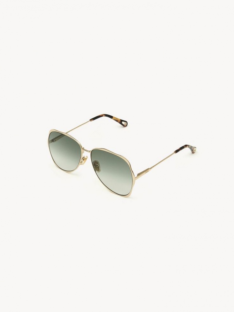 GOLD / GRAD GREEN Chloe Honoré Sunglasses | CHE-SR14567