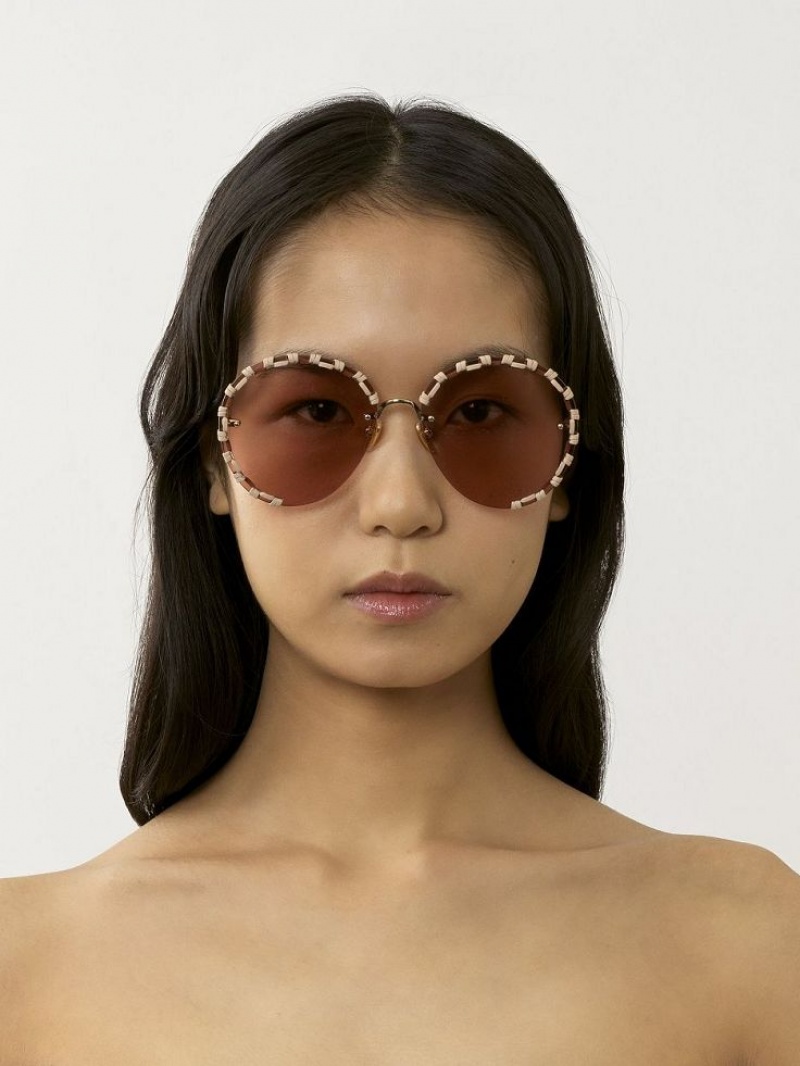 GOLD / NUDE Chloe Idora Sunglasses | CHE-SR14508