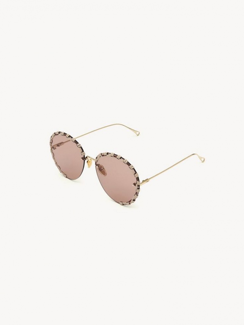 GOLD / NUDE Chloe Idora Sunglasses | CHE-SR14508