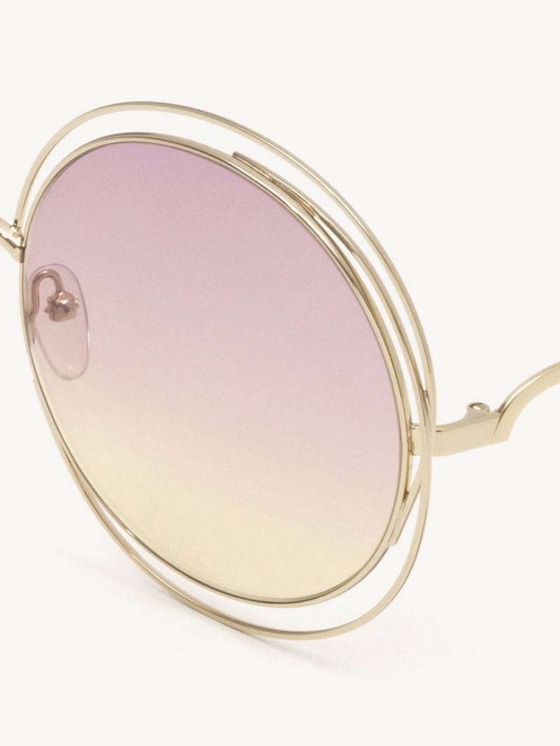 GRADIENT WINE TO YELLOW Chloe Carlina Sunglasses | CHE-SR14540