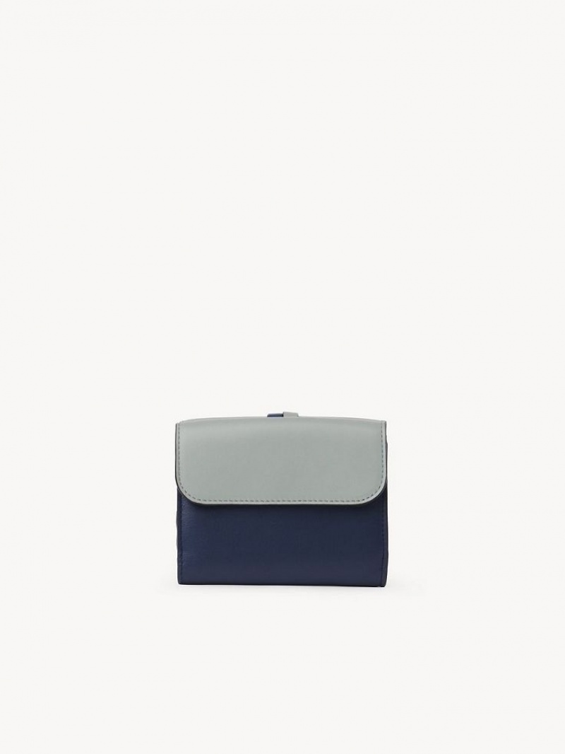 GREEN - BLUE 1 Chloe Alphabet Small Tri-fold Compact Wallets | CHE-SR14293