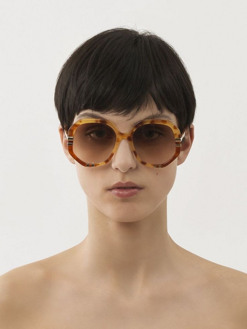 HAVANA PATCHWORK Chloe West Small Sunglasses | CHE-SR14518