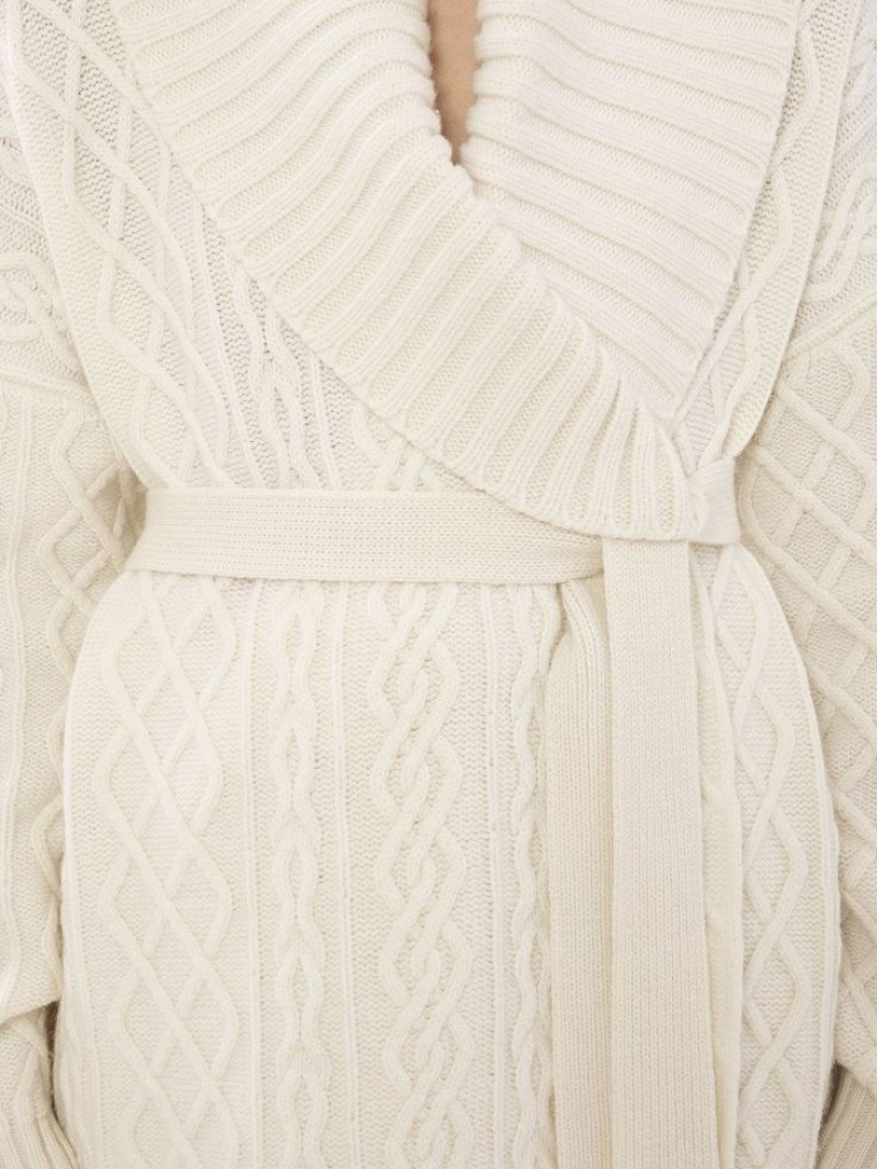 Iconic Milk Chloe Belted Wrap Cardigan Knitwear | CHE-SR13957