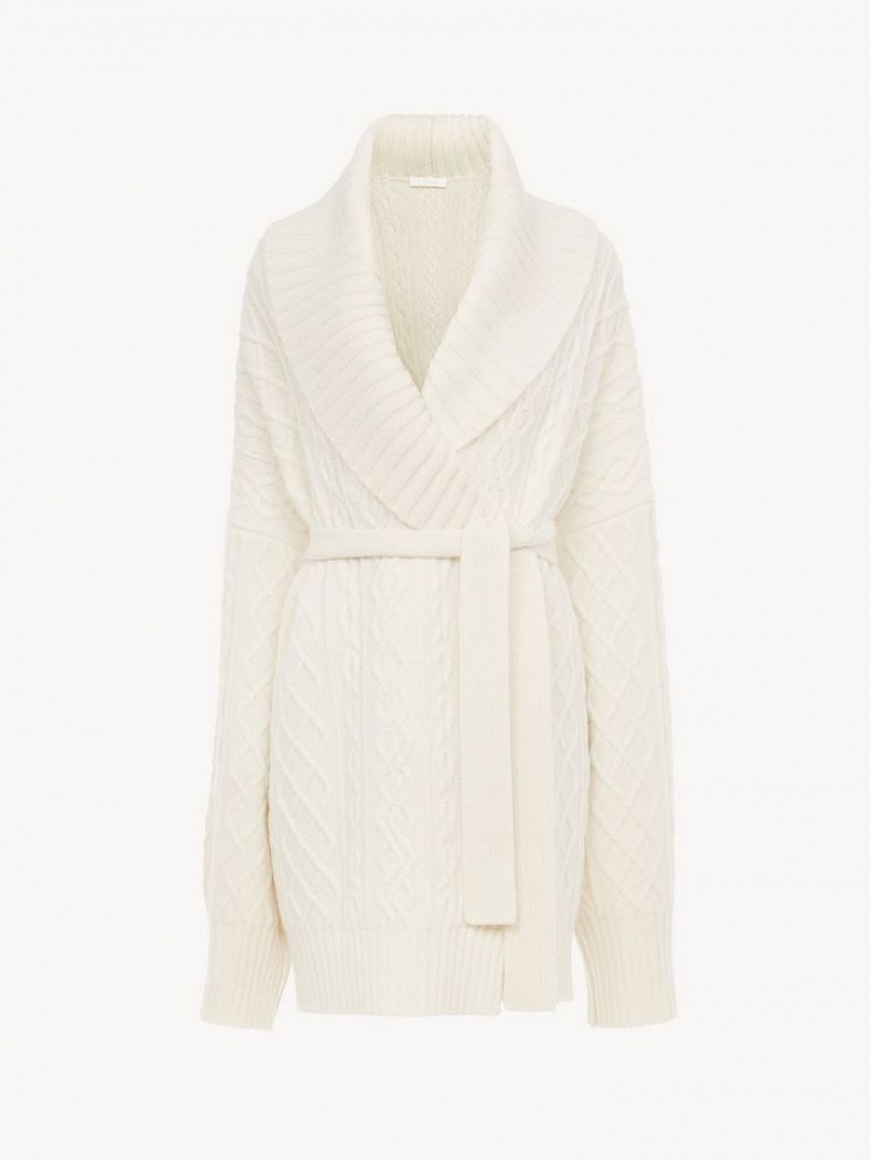 Iconic Milk Chloe Belted Wrap Cardigan Knitwear | CHE-SR13957