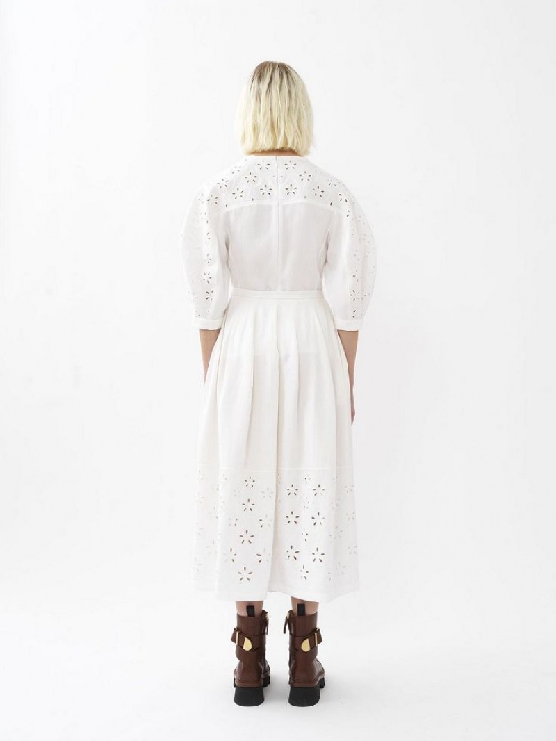 Iconic Milk Chloe Embroidered Mid-length Skirts | CHE-SR14076