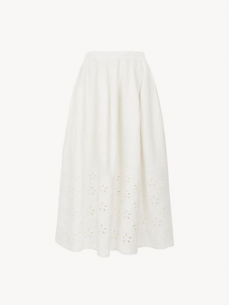 Iconic Milk Chloe Embroidered Mid-length Skirts | CHE-SR14076