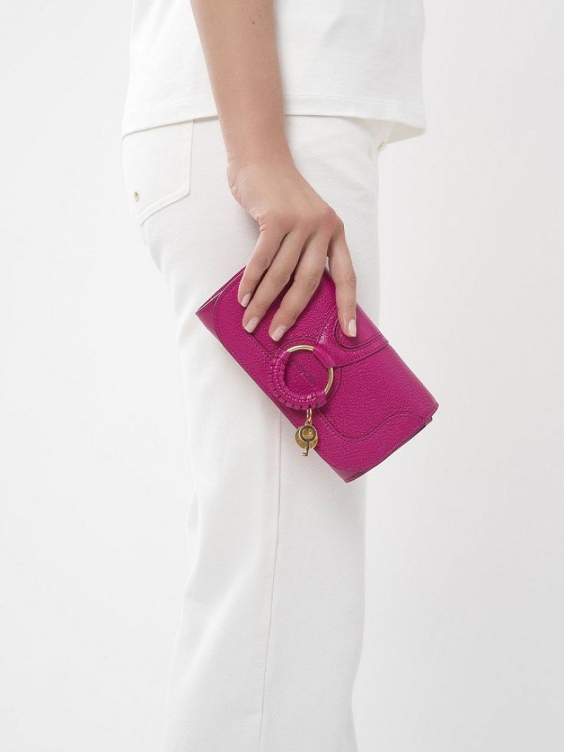 MAGNETIC PINK Chloe Hana Chain Long Wallets | CHE-SR14912