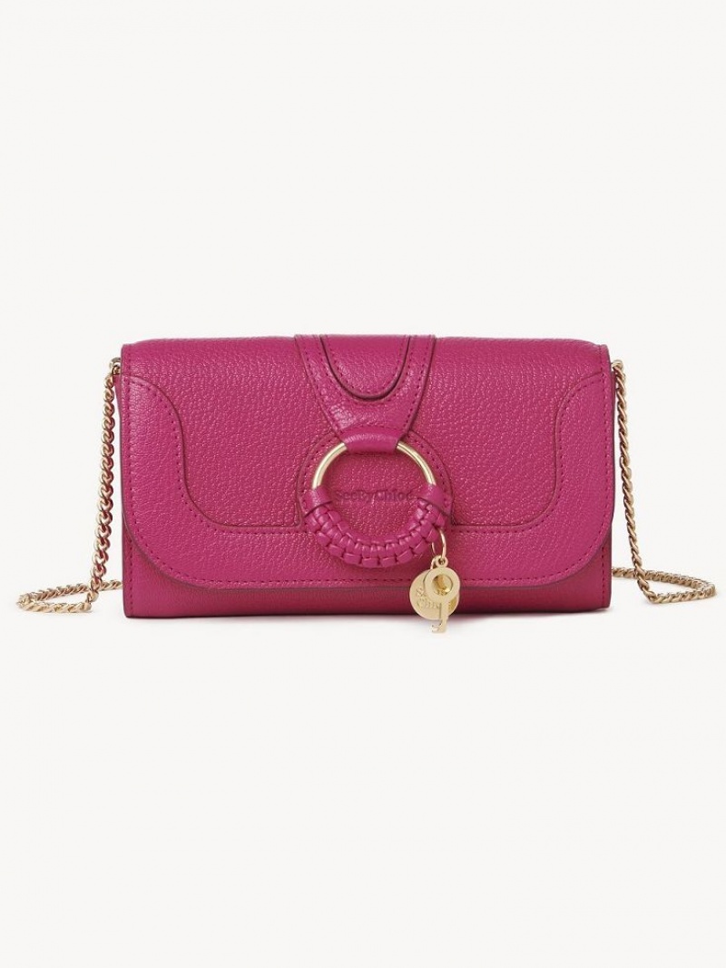 MAGNETIC PINK Chloe Hana Chain Long Wallets | CHE-SR14912