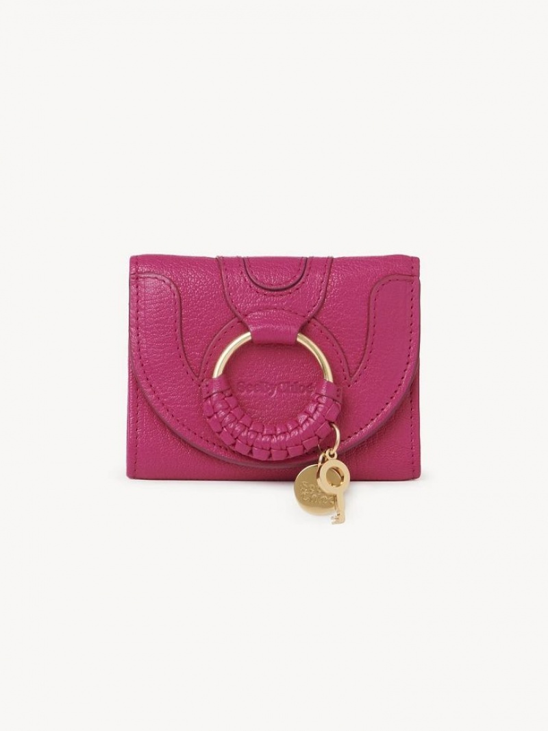 MAGNETIC PINK Chloe Hana Tri Fold Compact Wallets | CHE-SR14895