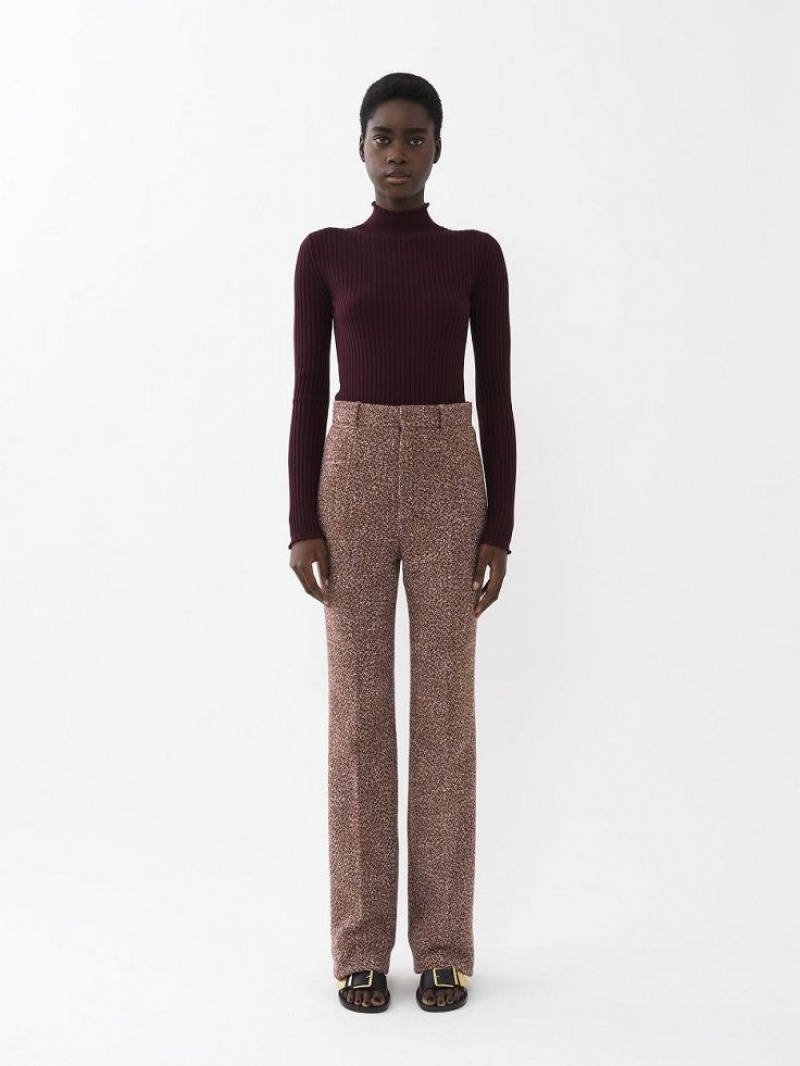 Obscure Purple Chloe Fitted High-neck Knitwear | CHE-SR13961