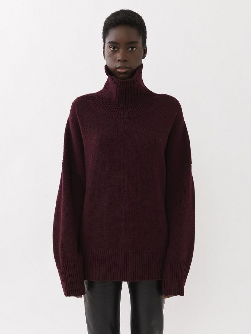 Obscure Purple Chloe Generous High-neck Knitwear | CHE-SR13926