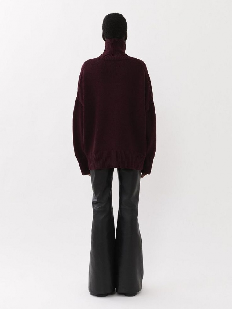 Obscure Purple Chloe Generous High-neck Knitwear | CHE-SR13926