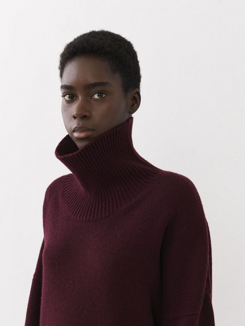 Obscure Purple Chloe Generous High-neck Knitwear | CHE-SR13926