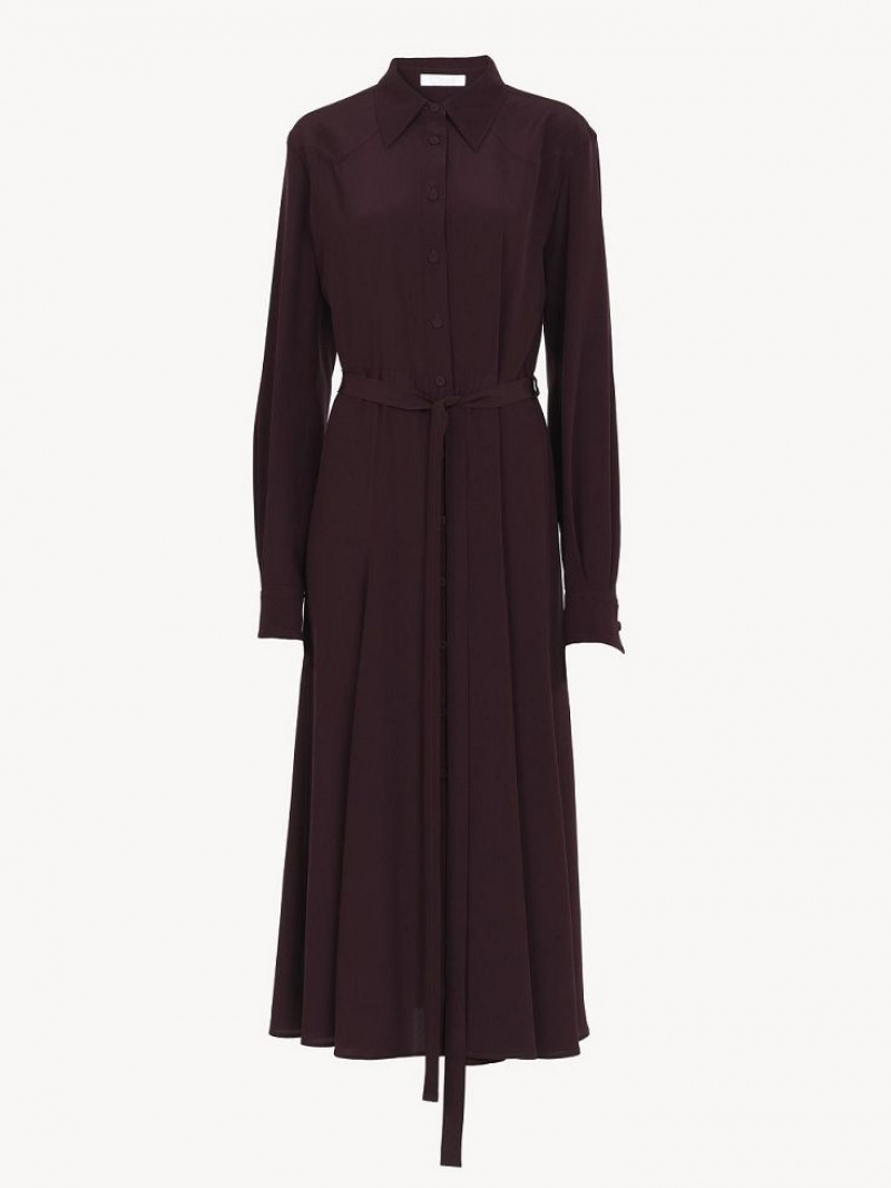 Obscure Purple Chloe Midi Shirt Dresses | CHE-SR13840