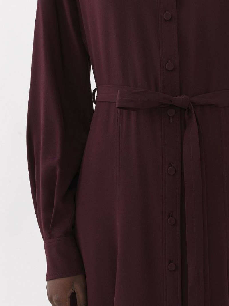 Obscure Purple Chloe Midi Shirt Dresses | CHE-SR13840