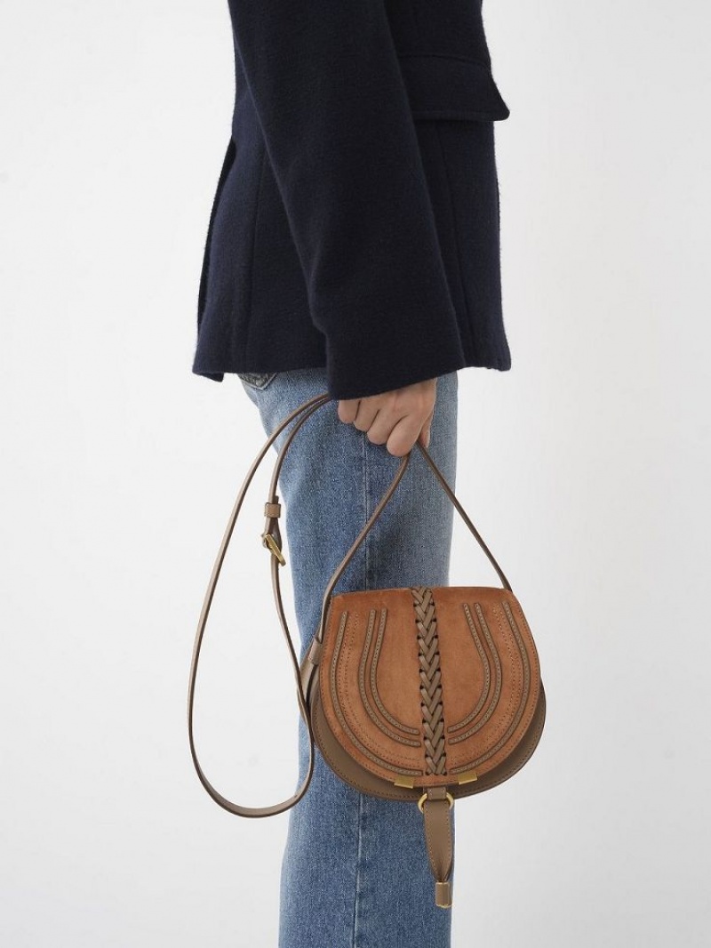 Ochre Delight Chloe Marcie Small Saddle Shoulder Bags | CHE-SR13414