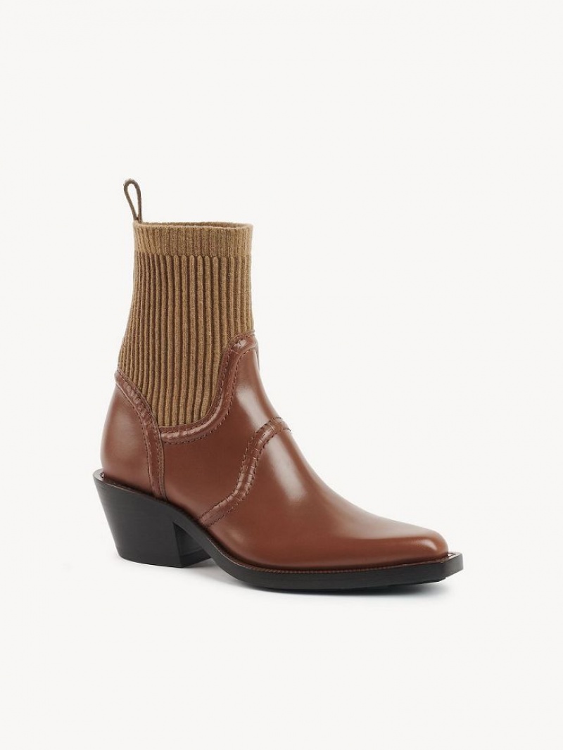 Ochre Delight Chloe Nellie Texan Ankle Boots | CHE-SR14204