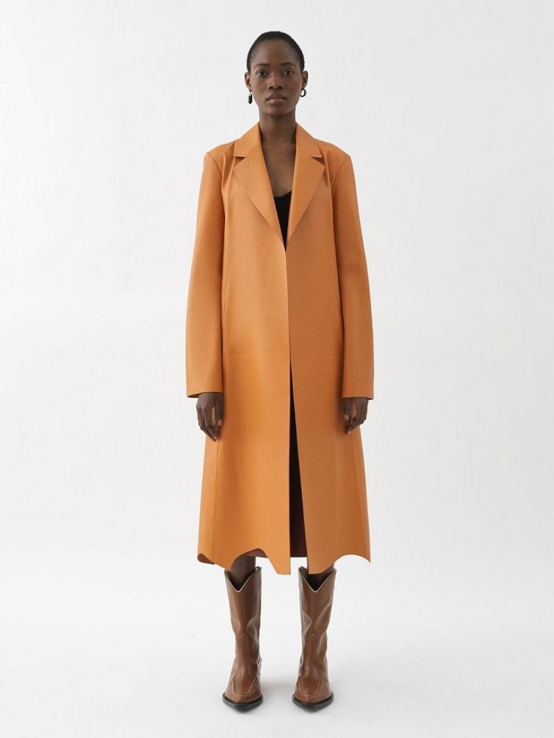 SUNSET ORANGE Chloe Generous Wrap Coats | CHE-SR13785