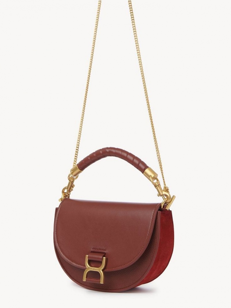 Sepia Brown Chloe Marcie Chain Flap Crossbody Bags | CHE-SR13461