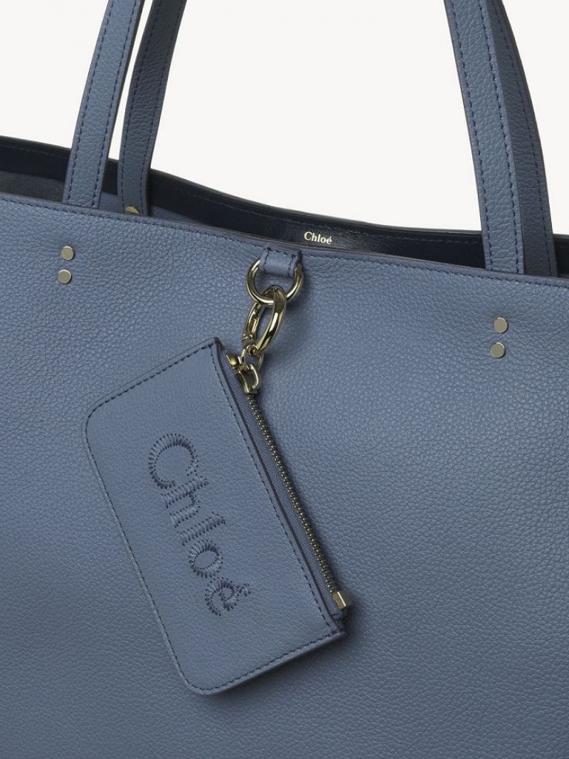 Shady Cobalt Chloe Sense Medium East-west Tote Bags | CHE-SR13329