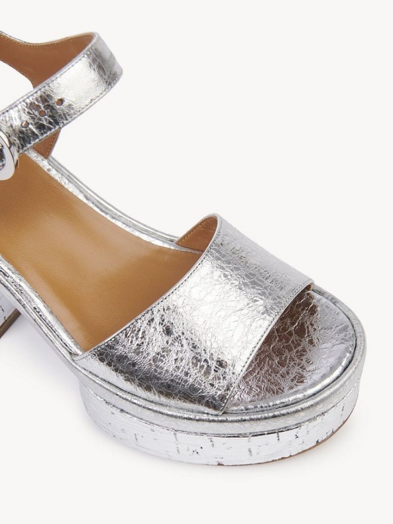 Silver Chloe Odina High-heel Sandals | CHE-SR14165