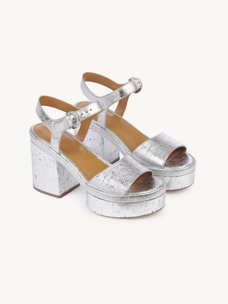 Silver Chloe Odina High-heel Sandals | CHE-SR14165