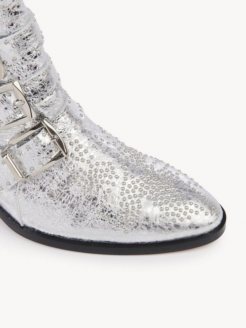 Silver Chloe Susanna Short Boots | CHE-SR14212