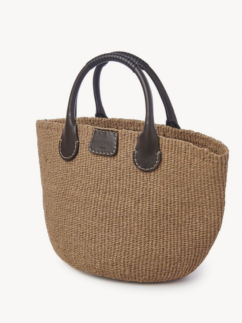 Somber Brown Chloe X Eres Palma Large Basket Tote Bags | CHE-SR13336