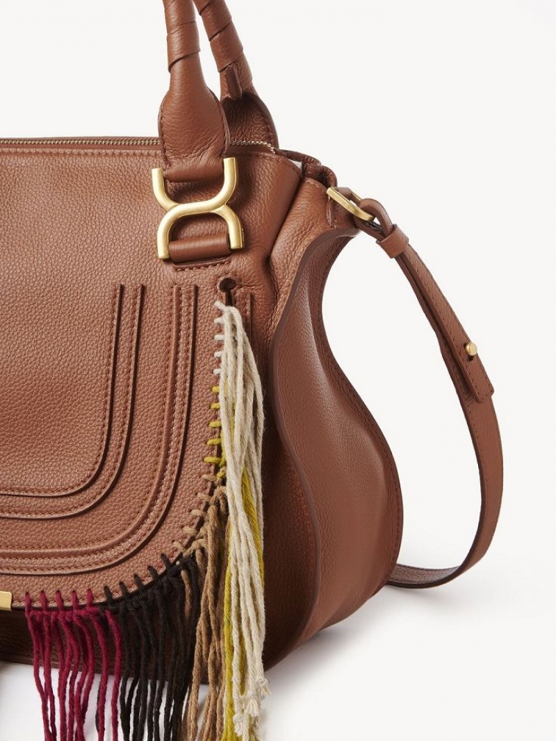 Tan Chloe Marcie Double Carry Crossbody Bags | CHE-SR13472