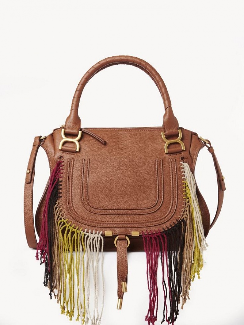 Tan Chloe Marcie Double Carry Crossbody Bags | CHE-SR13472